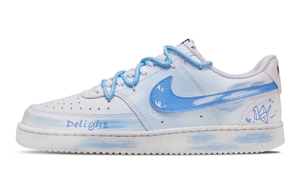 Nike Court Vision 1 Slip Resistant Balance Low Top Skateboard Shoes Men's Light Blue