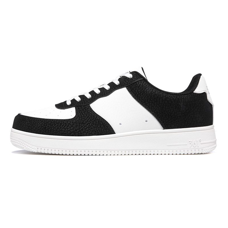 361° Anti-Slip Wear-Resistant Low-Top Skateboard Shoes Men's Black White