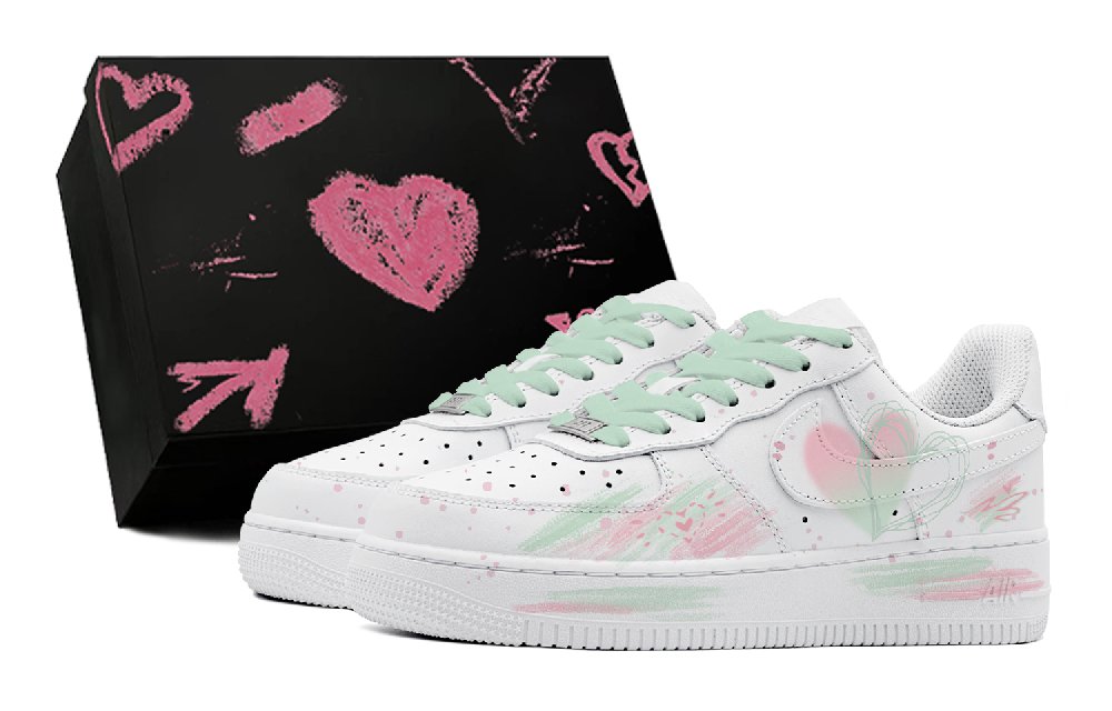 Nike Air Force 1 Low Anti Slip Wear Resistant Low Top Skateboard Shoes Women's White Green