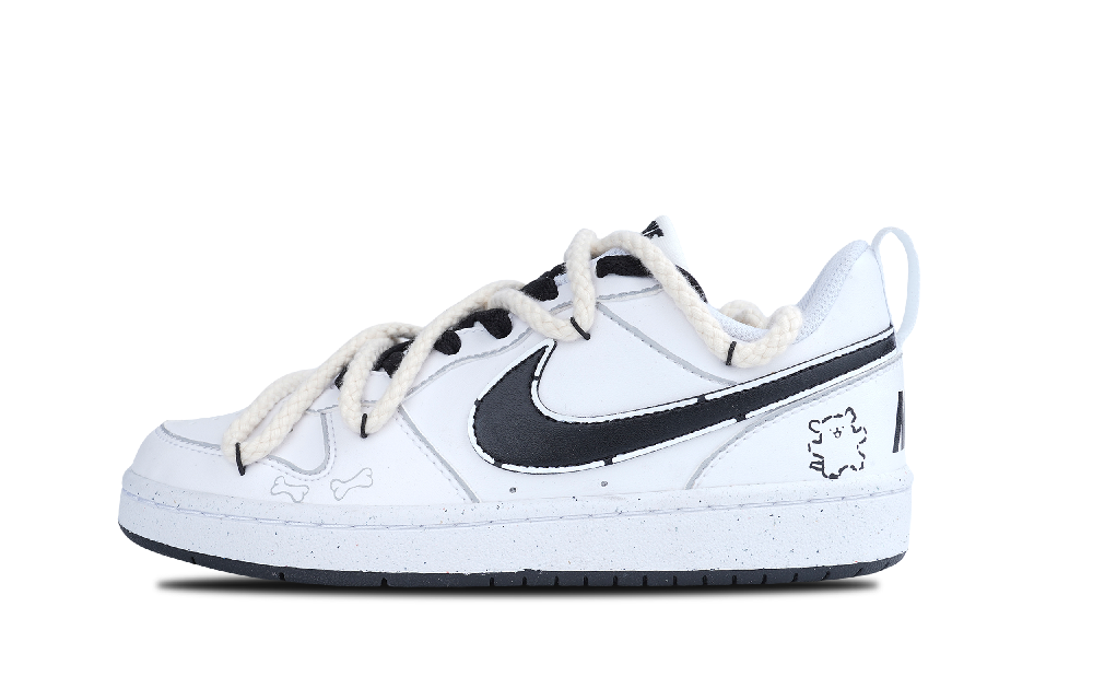 Nike Court Borough Series Slip Resistant Low Top Skateboard Shoes Women's Black White