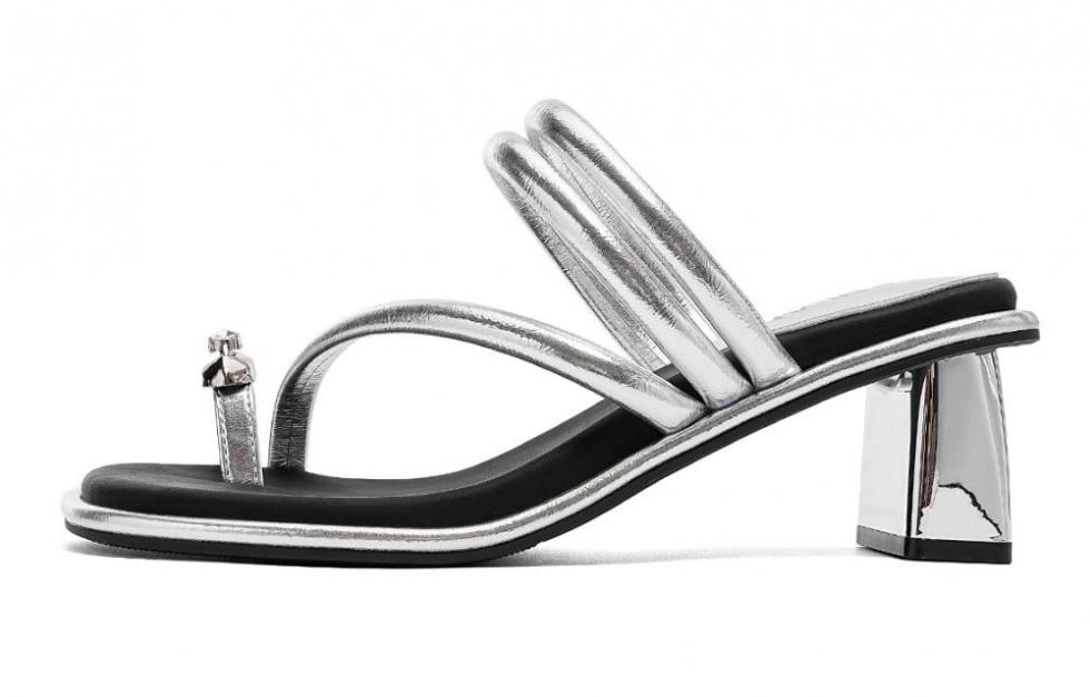 EBLAN Quiet Slide Slippers Women's Silver