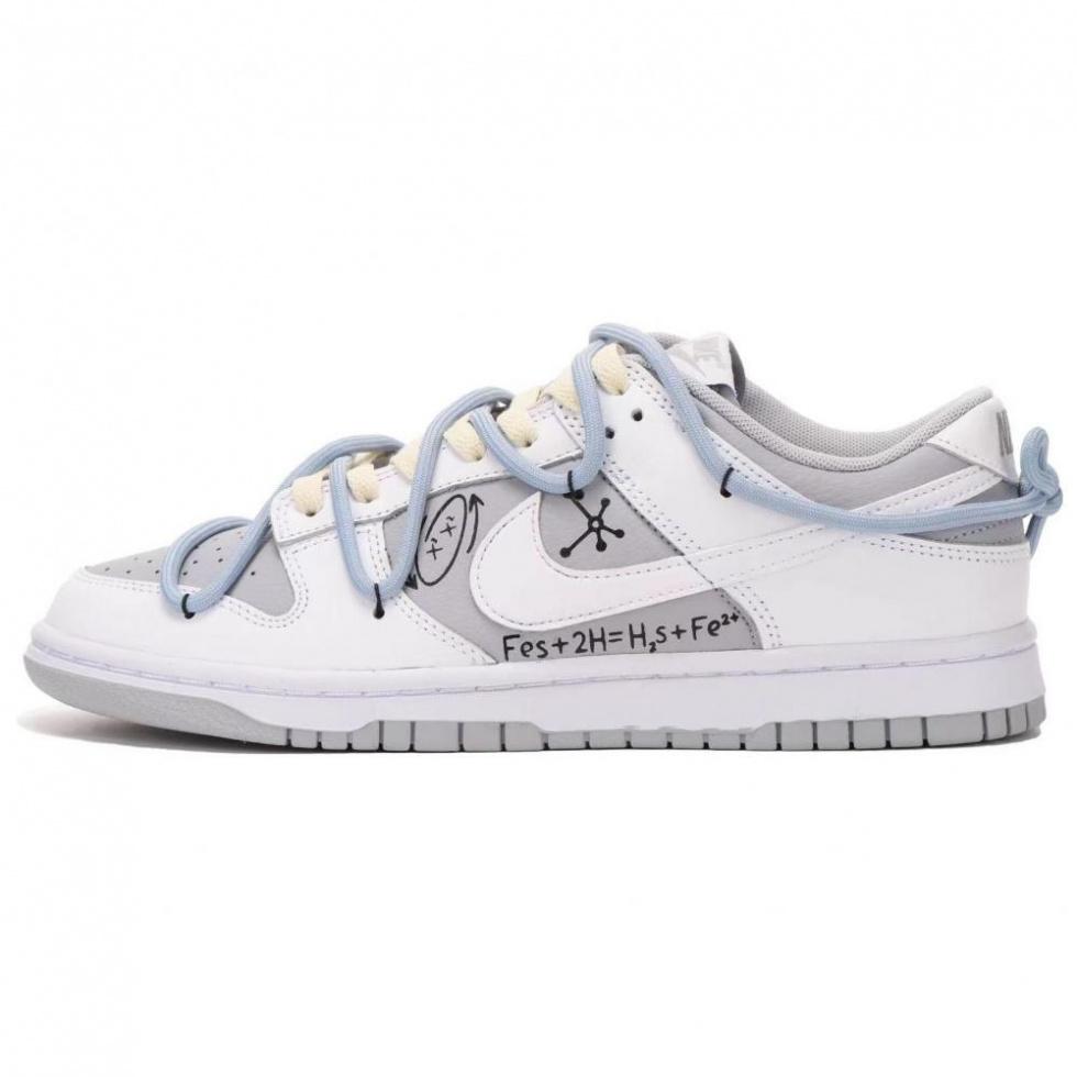 Nike Dunk Low Low-Top Skateboard Shoes Men's Gray White Black