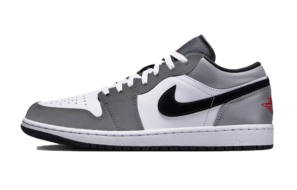 Jordan Air Jordan 1 Premium Gray Abrasion Resistant Low Top Vintage Basketball Shoes Unisex Silver