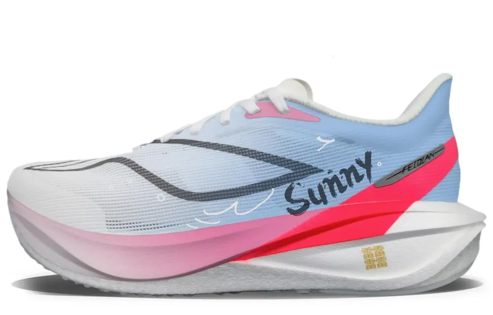 LiNing Flyer 5 Challenger Cushioning, Slip Resistant, Rebound Low top Training Running Shoes Unisex White Blue Pink