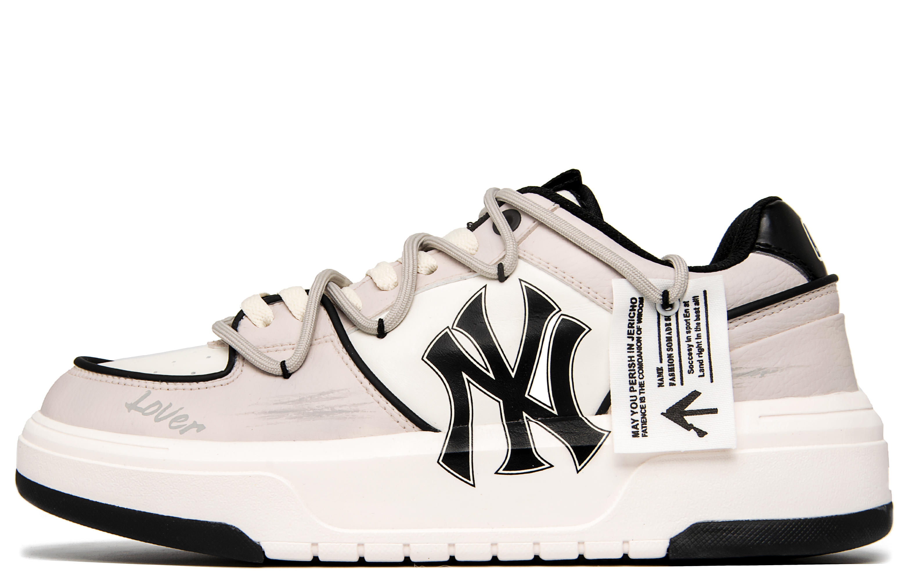 MLB Chunky Liner Love Milk Coffee Cushioning Height Increase Low top Skateboard Shoes Unisex Gray
