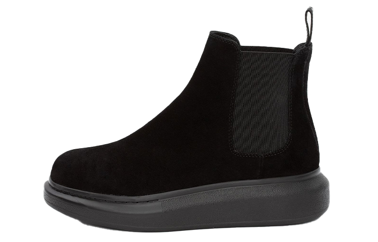Alexander McQueen Hybrid Chelsea Boot Black Suede Women's