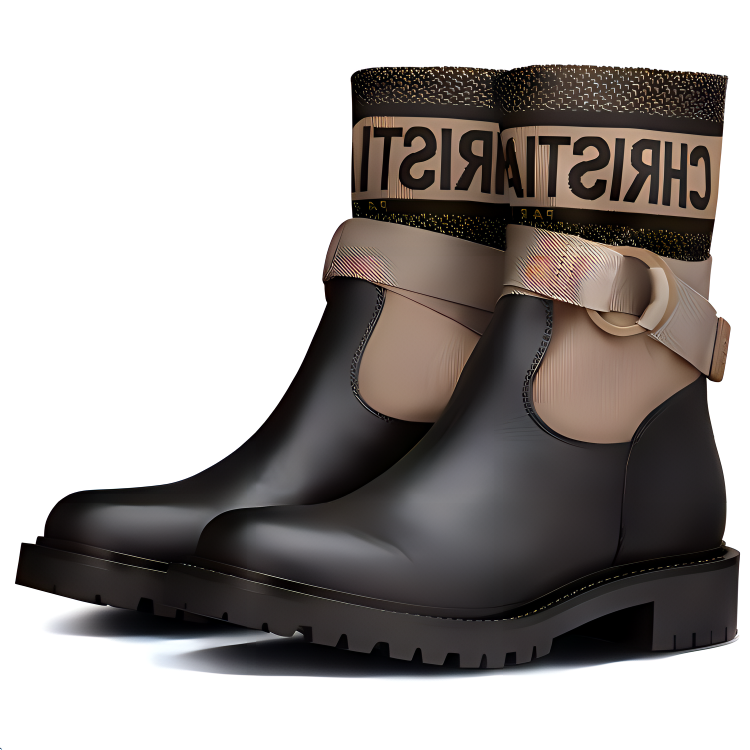 DIOR D-Major Ankle Boots Women's Taupe/Black