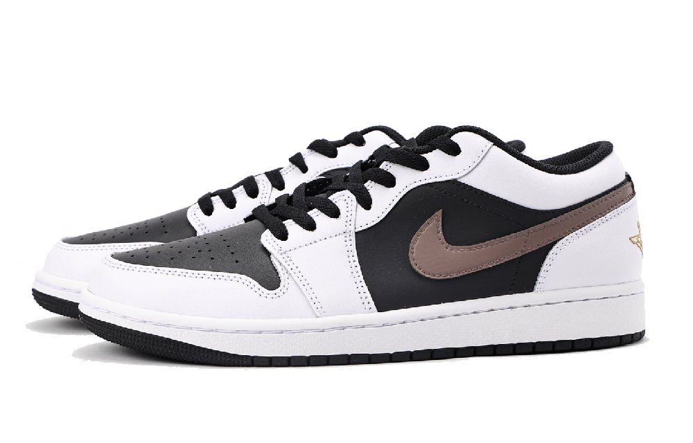 Jordan Air Jordan 1 Slip-Resistant Coverage Low-Top Vintage Basketball Shoes Unisex White Brown