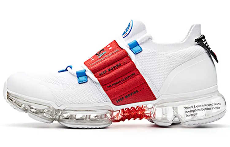 Anta SEEED Zero Bound Cushioned Slip-Resistant Abrasion-Resistant Breathable Low-Top Running Shoes Men's White Red