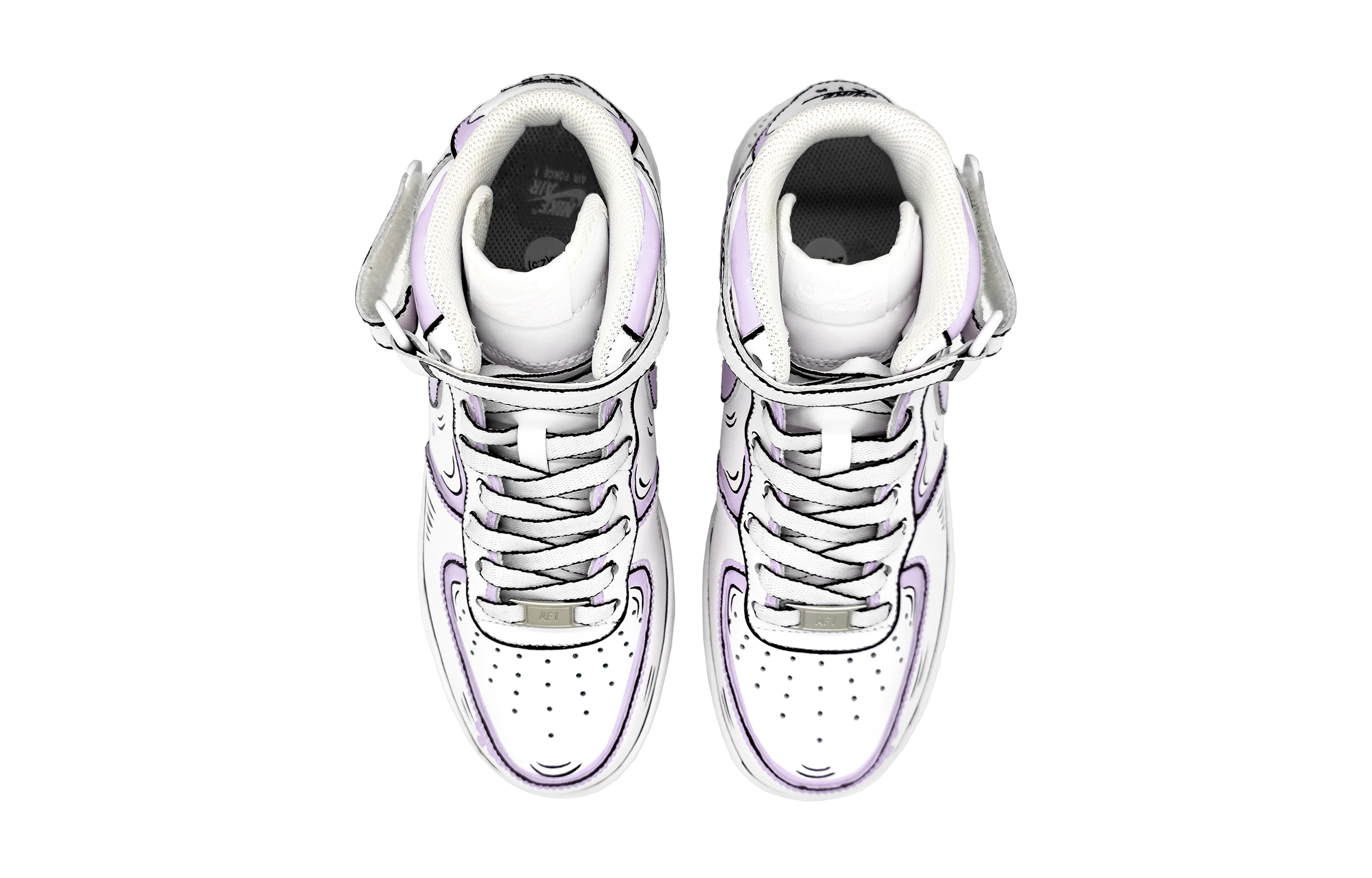 Nike Air Force 1 LE Mid-Top Skateboard Shoes GS Purple Gray