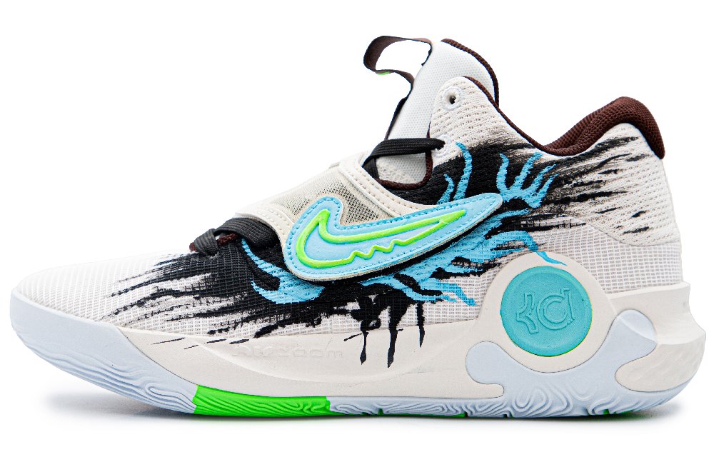 Nike KD Trey 5 X Ink Splatter Flame Cushioning Anti-Slip And Wear-Resistant Low-Top Basketball Shoes Men's Black White