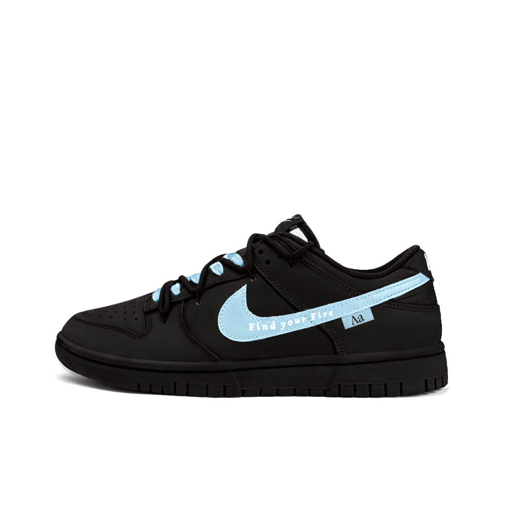 Nike Dunk Little Exiled Moon Renzi Anti-Slip Wear-Resistant Low-Top Skateboard Shoes Unisex Black Blue