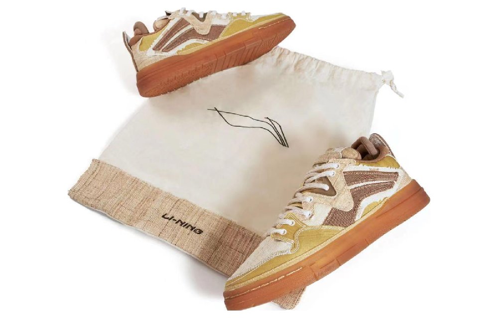 LiNing Wave Pro Ramie Slip-Resistant Cushioning Wear-Resistant Low-Top Skateboard Shoes Men's Beige Brown