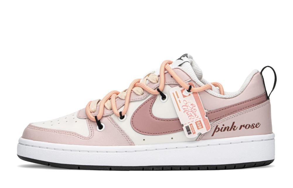 Nike Court Borough FZBB Low Top Skateboard Shoes GS Pink Beige