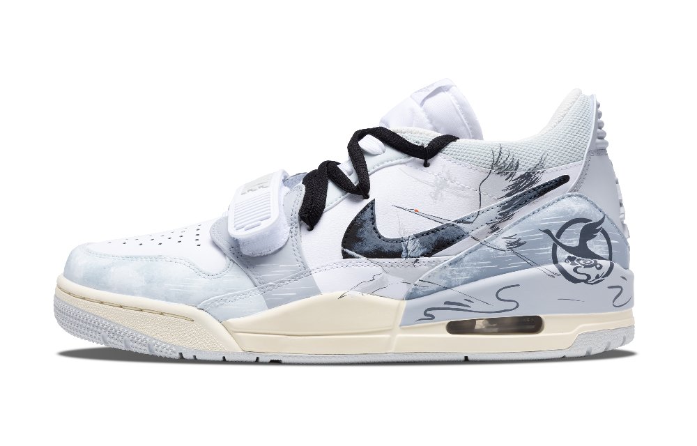 Jordan Legacy 312 Crane Groaning Wear-Resistant Slip-Resistant Low-Top Vintage Basketball Shoes Men's Gray