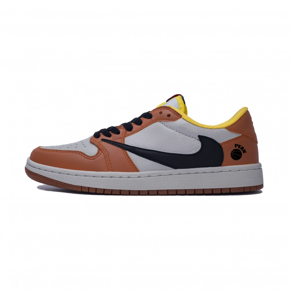 Travis Scott x Jordan Air Jordan 1 Limited 8 Abrasion Resistant Low top Vintage Basketball Shoes Unisex Brown