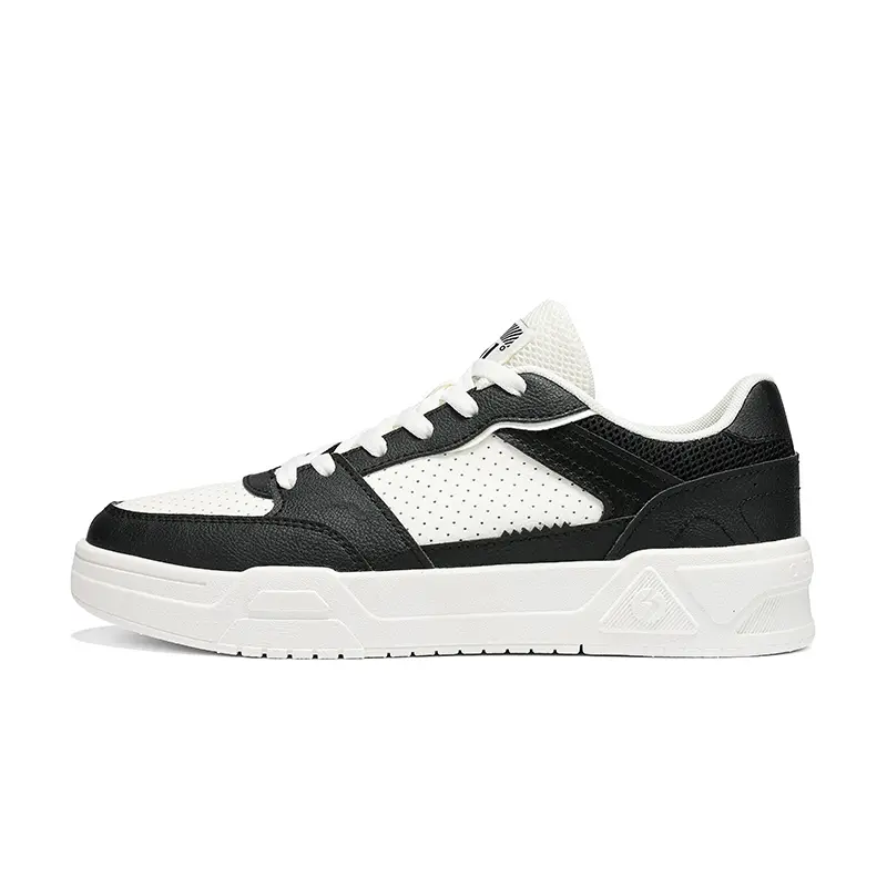 361° Anti Slip And Wear Resistant Breathable Low Top Skateboard Shoes Men's White Black