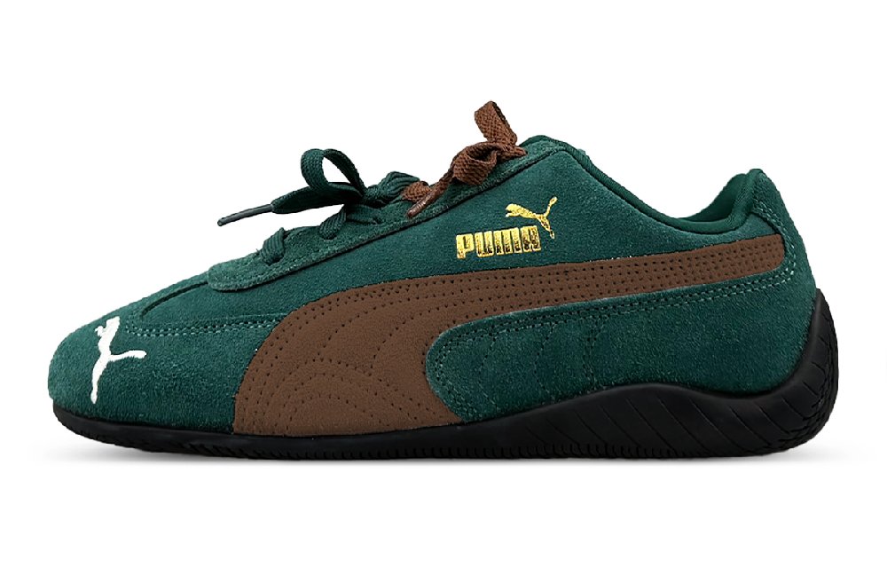 PUMA Speedcat Collection Abrasion Resistant Low Top Casual Shoes Unisex Green Brown