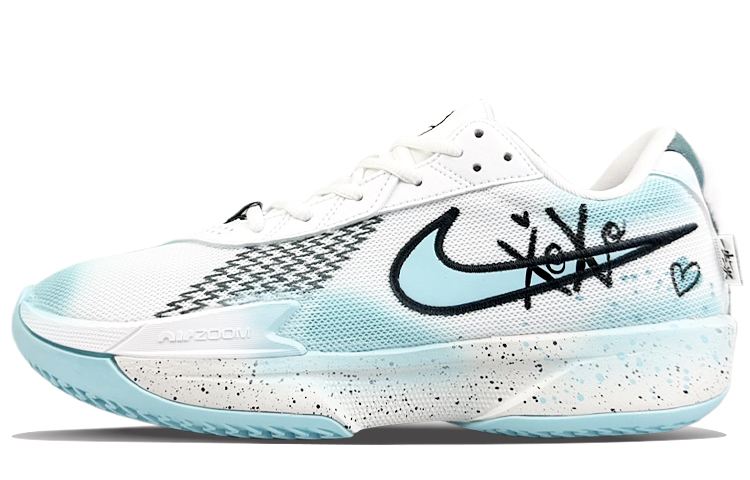 Nike Air Zoom G.T. Cut Academy Cushioned Slip-Resistant Low-Top Basketball Shoes Unisex White Blue
