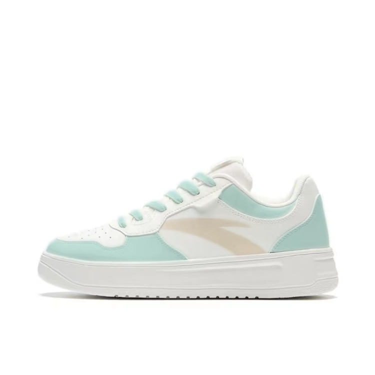 Anta Life Collection Slip Resistant Cushioning Low Top Skateboard Shoes Men's White Cyan