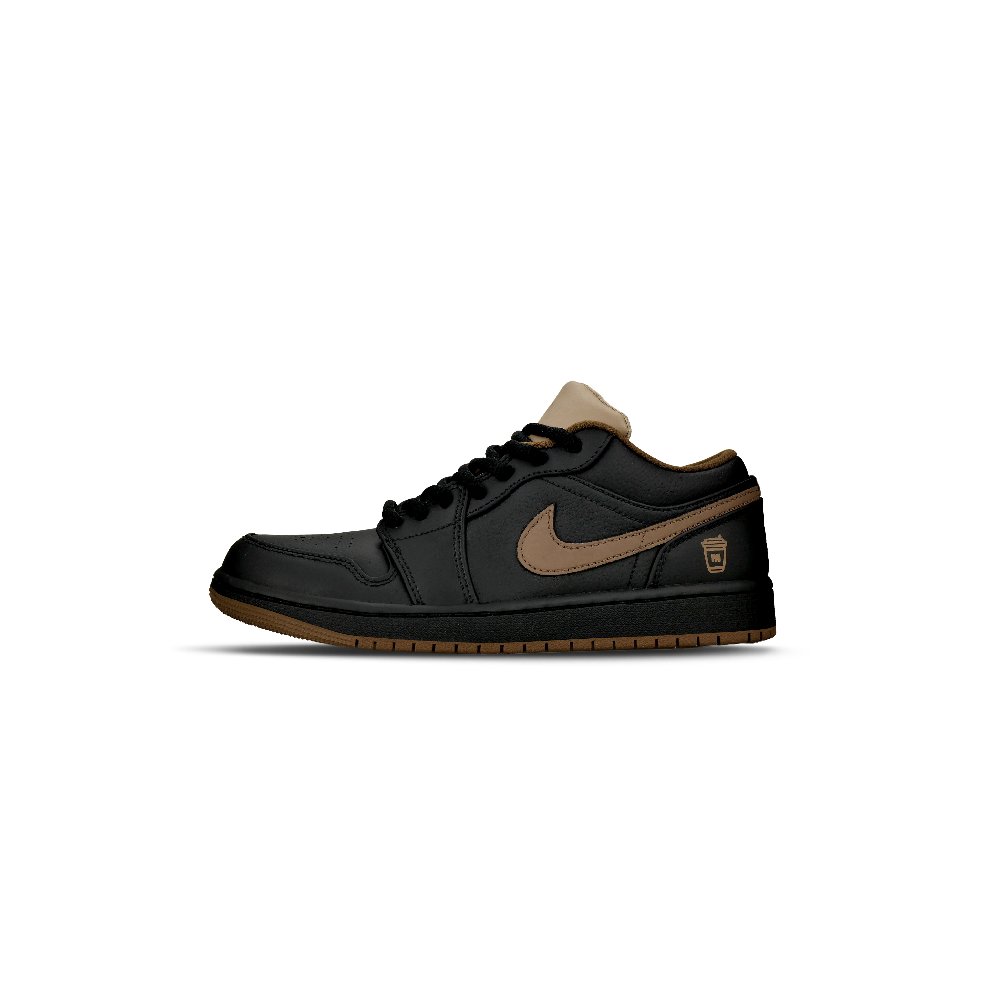 Jordan Air Jordan 1 Abrasion Resistant Low Top Vintage Basketball Shoes Men's Black Brown