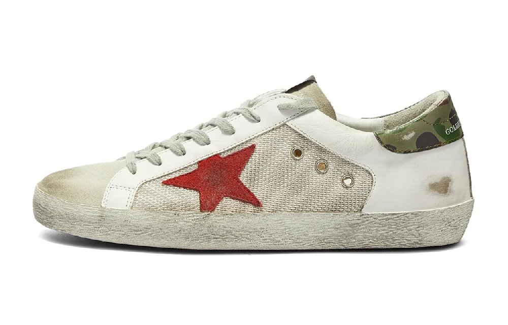 Golden Goose Super Star Stylish Skateboarding Shoes Men's White Green Red