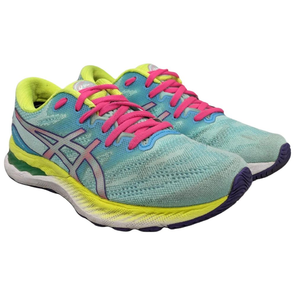 Asics GEL Nimbus 23 Low Top Running Shoes Women's Green Pink