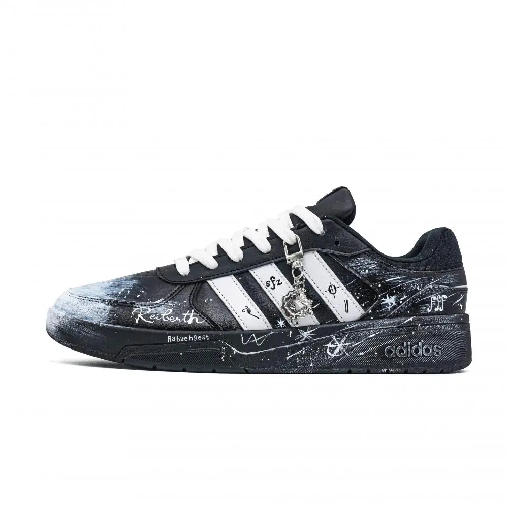 Adidas Neo Courtbeat Dark Cosmos Trace Cushioning Low top Skateboard Shoes Unisex Black White