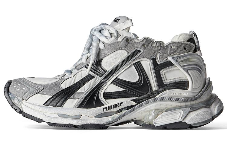 Balenciaga Runner SneakerS 'Grey White And Black Nylon And Suede Like Fabric' Women's
