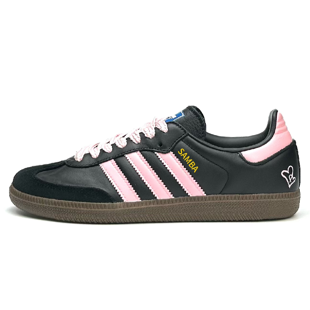Adidas Originals SAMBA OG Sweetheart Stroll Non-slip Lightweight Low-Top Skateboard Shoes Unisex Black Pink