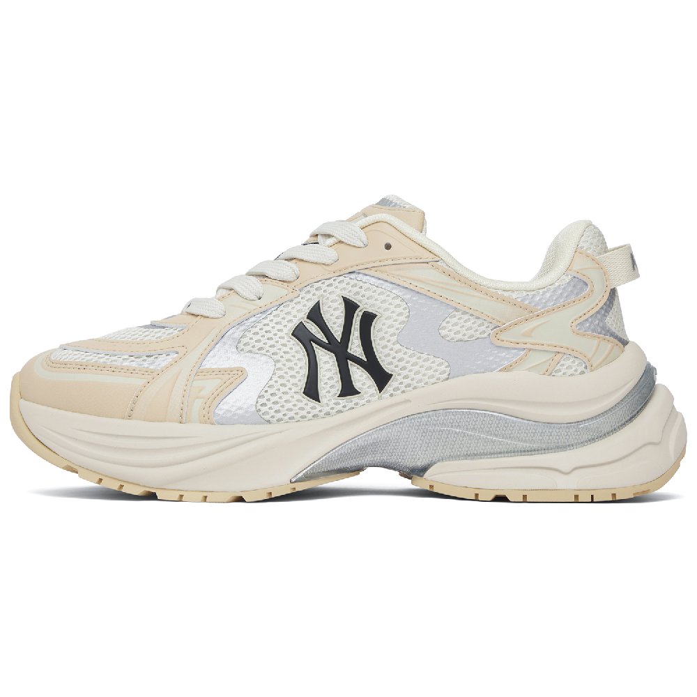 MLB Curve Runner Anti-Slip Wear-Resistant Low-Top Running Shoes Unisex Beige Yellow