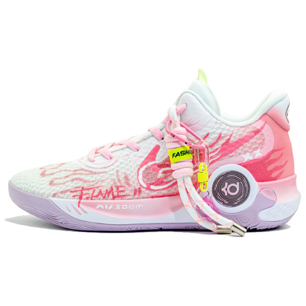 Nike KD Trey 5 IX Slip Resistant Mid Top Vintage Basketball Shoes Unisex Pink Asian Version