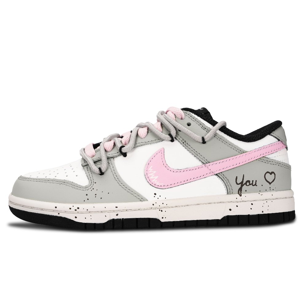 Nike Dunk Vintage Love Abrasion Resistant Low Top Skateboard Shoes Unisex Gray