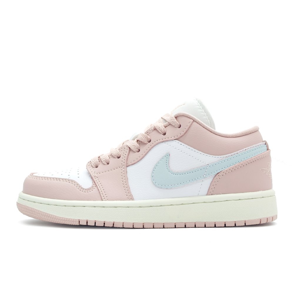 Jordan Air Jordan 1 Pink Cloud Abrasion Resistant Low Top Vintage Basketball Shoes Women's Pink Blue White