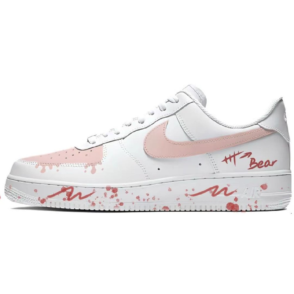 Nike Air Force 1 Cushioning, Wear Resistant Low Top Skateboard Shoes Women's Pink