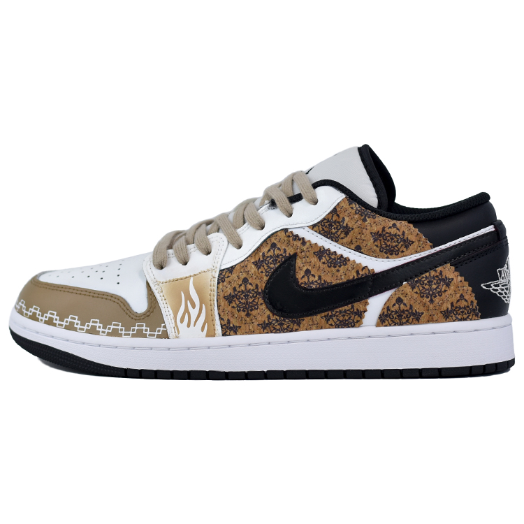 Jordan Air Jordan 1 Vintage Basketball Shoes Men Low Top Khaki/Black/White