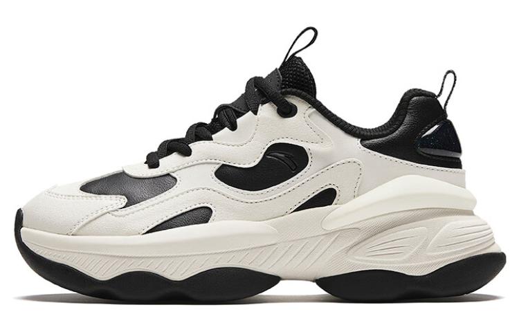 Anta Nutty Shoes Cushioning Wear-Resistant Low-Top Chunky Sneakers Women's Black White