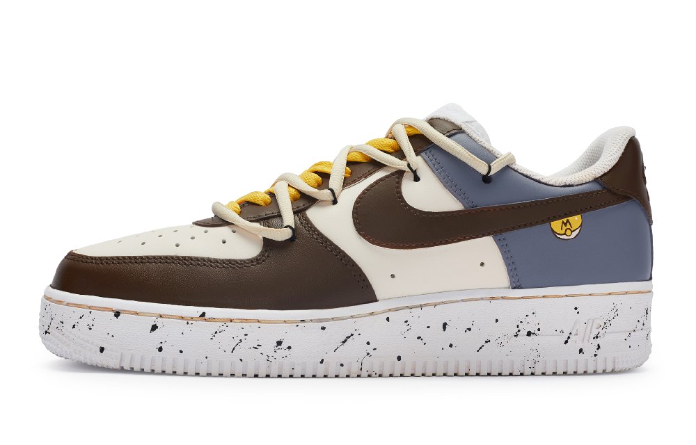 Nike Air Force 1 Low Top Skateboard Shoes GS Brown Gray Pink