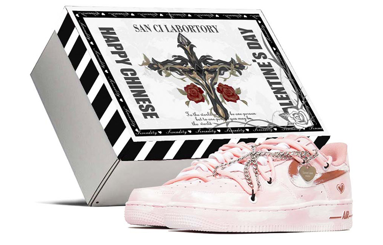 Nike Air Force 1 Skateboard Shoes Women's Low-Top Pink/White