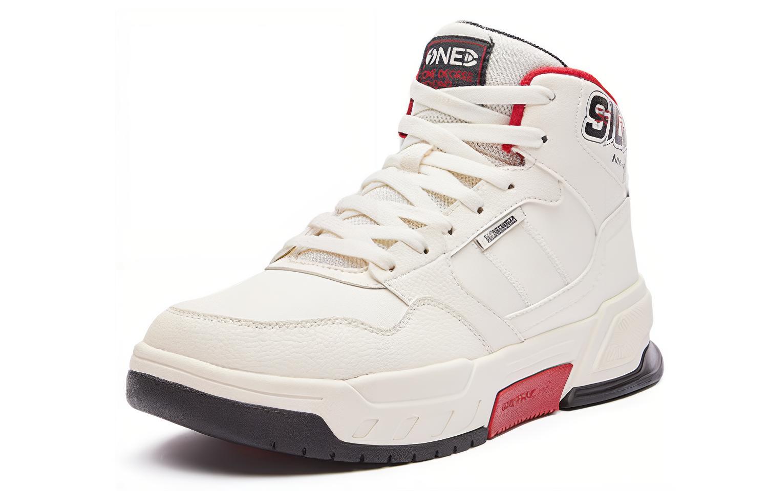 361° Qichen Warm Anti-Slip And Wear-Resistant High-Top Skateboard Shoes Men's Feather White