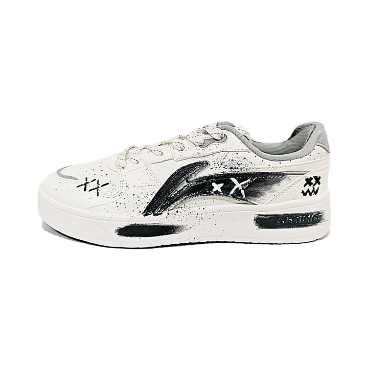 LiNing Acer Truncatum Cushioning Abrasion Resistant Breathable Low Top Skateboard Shoes Men's White