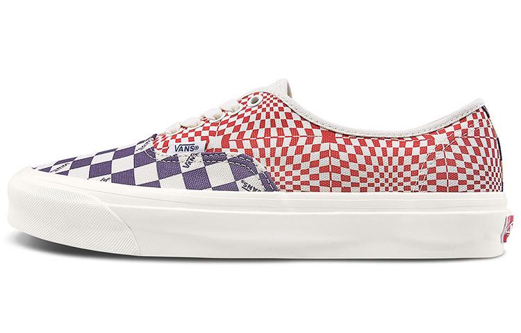 Vans Authentic Logo Check Violet Indigo Racing Red