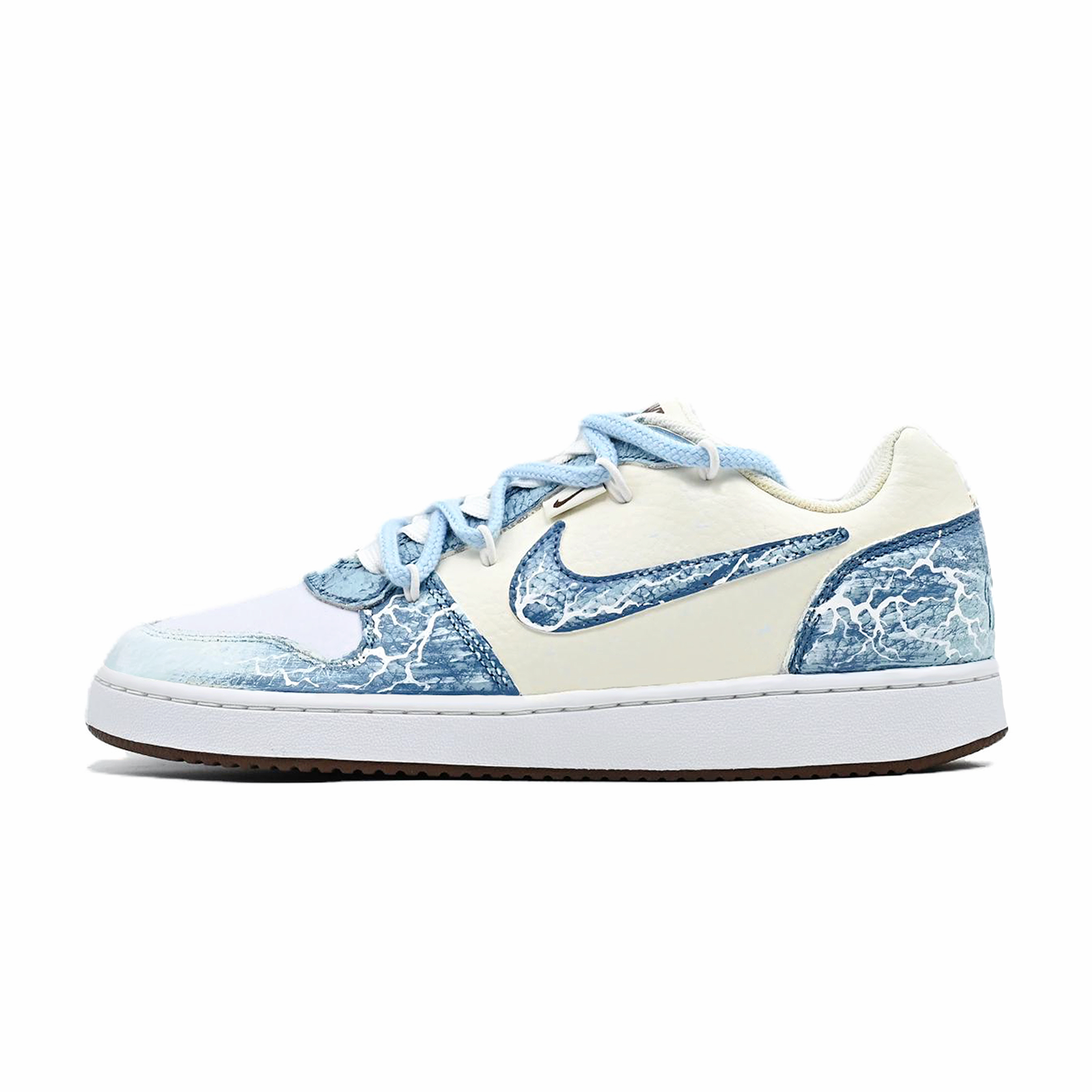 Nike EBERNON Submerged Blue Bubble Abrasion Resistant Slip Resistant Low top Skateboard Shoes Men's Blue White