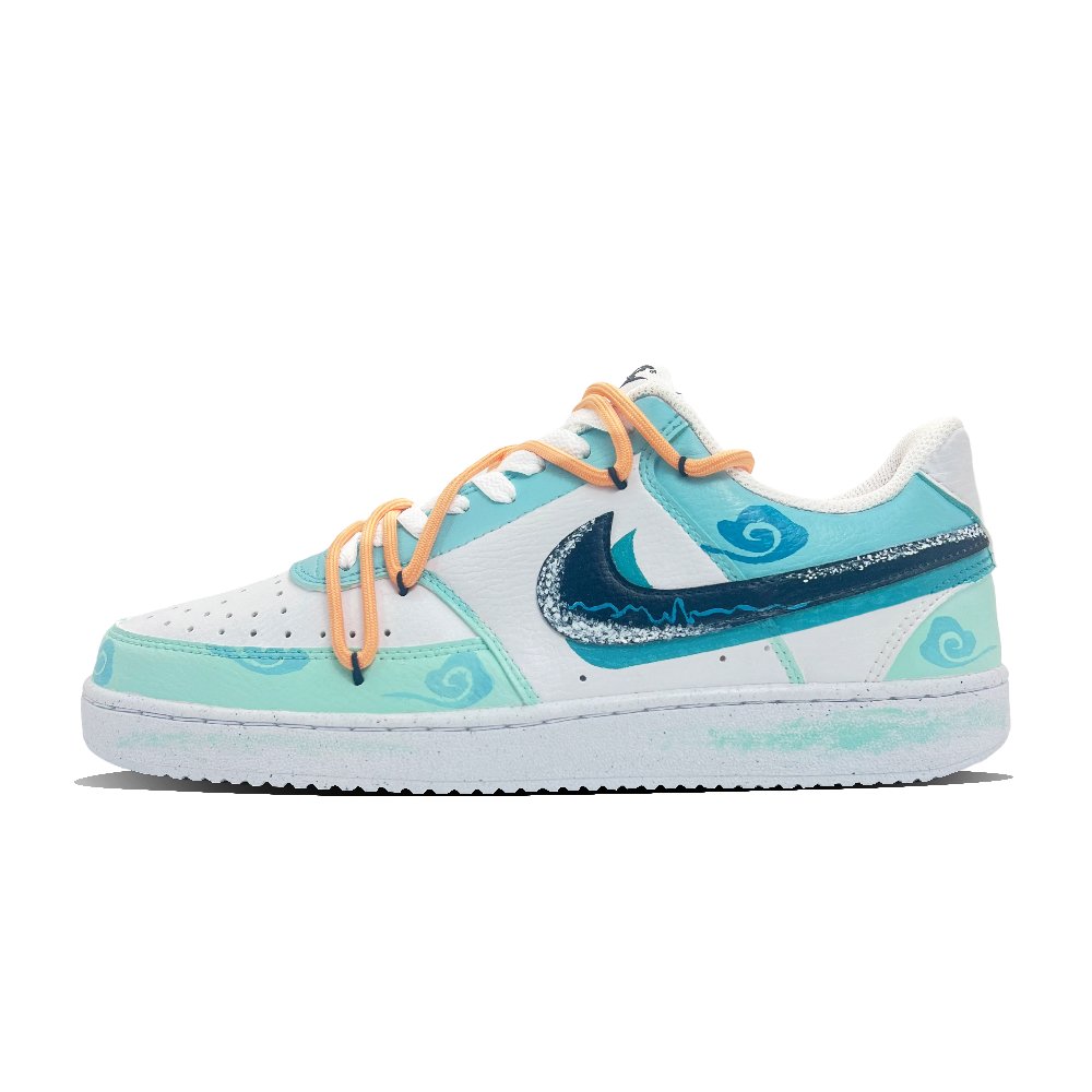 Nike Court Vision 1 Fresh Wave Shoes Anti-Slip Wear-Resistant Low-Top Skateboard Shoes Men's Blue