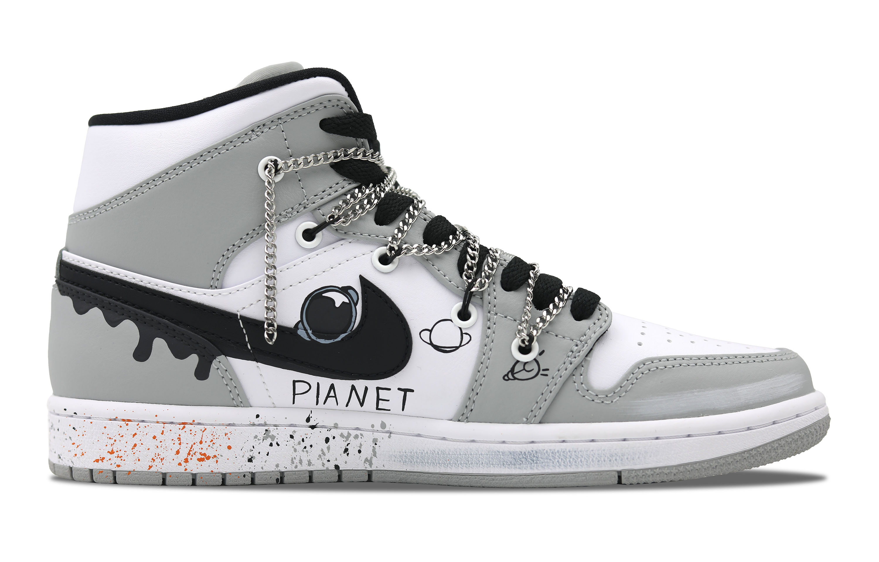 Jordan Air Jordan 1 High Top Vintage Basketball Shoes Men's Gray White