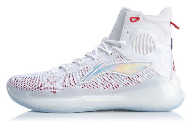 LiNing YuShuai 13 Boom Anti-Slip And Wear-Resistant Lightweight High-Top Basketball Shoes Men's White Red