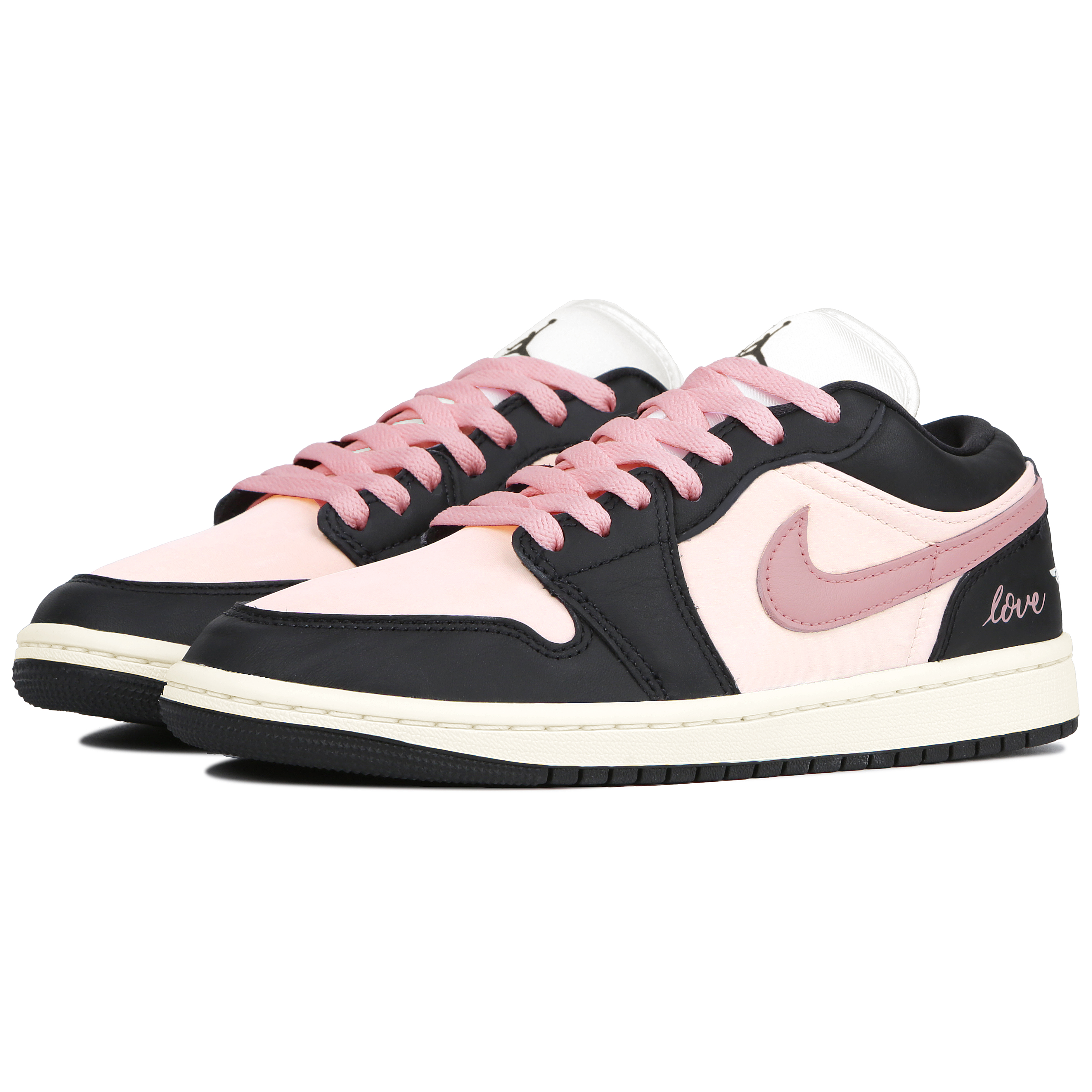 Jordan Air Jordan 1 Low Cushioned Slip-Resistant Low-Top Vintage Basketball Shoes Women's Black Pink купить в интернет-магазине Yoocart с быстрой доставкой по России.