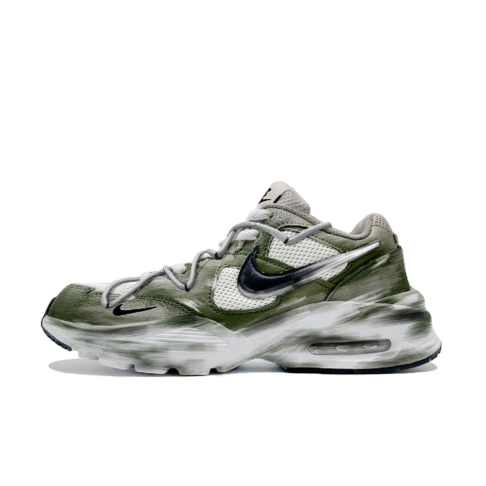 Nike Air Max Fusion Cushioning, Wear Resistant Low Top Running Shoes Men's Green