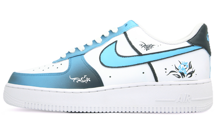Nike Air Force 1 Doodle Diary Low-Top Skateboard Shoes Men's Blue White