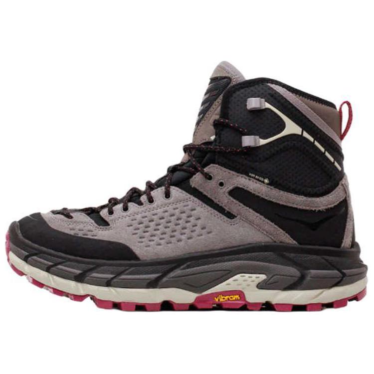 HOKA ONE ONE Tor Ultra Anti-Slip Wear-Resistant High-Top Hiking Shoes Unisex Gray Black